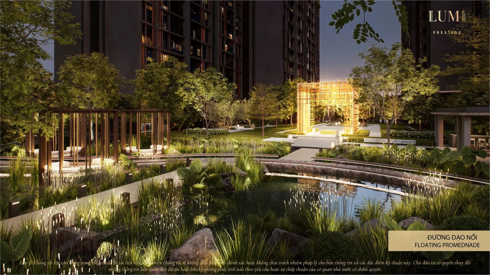 Phối cảnh vườn và đường dạo Lumi Prestige