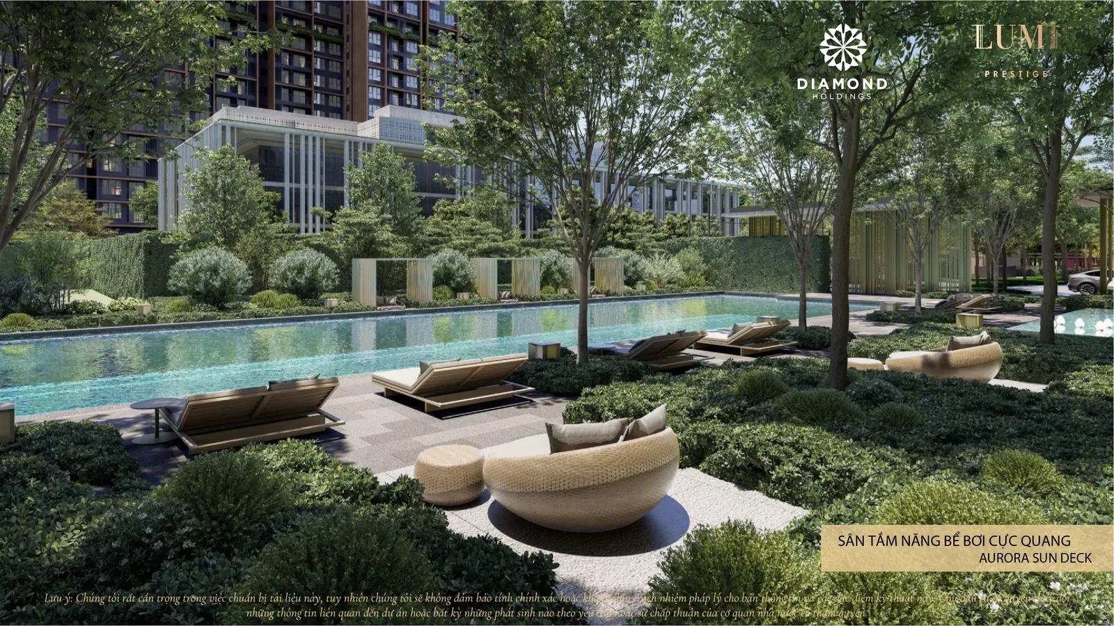 Phối cảnh sân tắm nắng Aurora tại Lumi Prestige