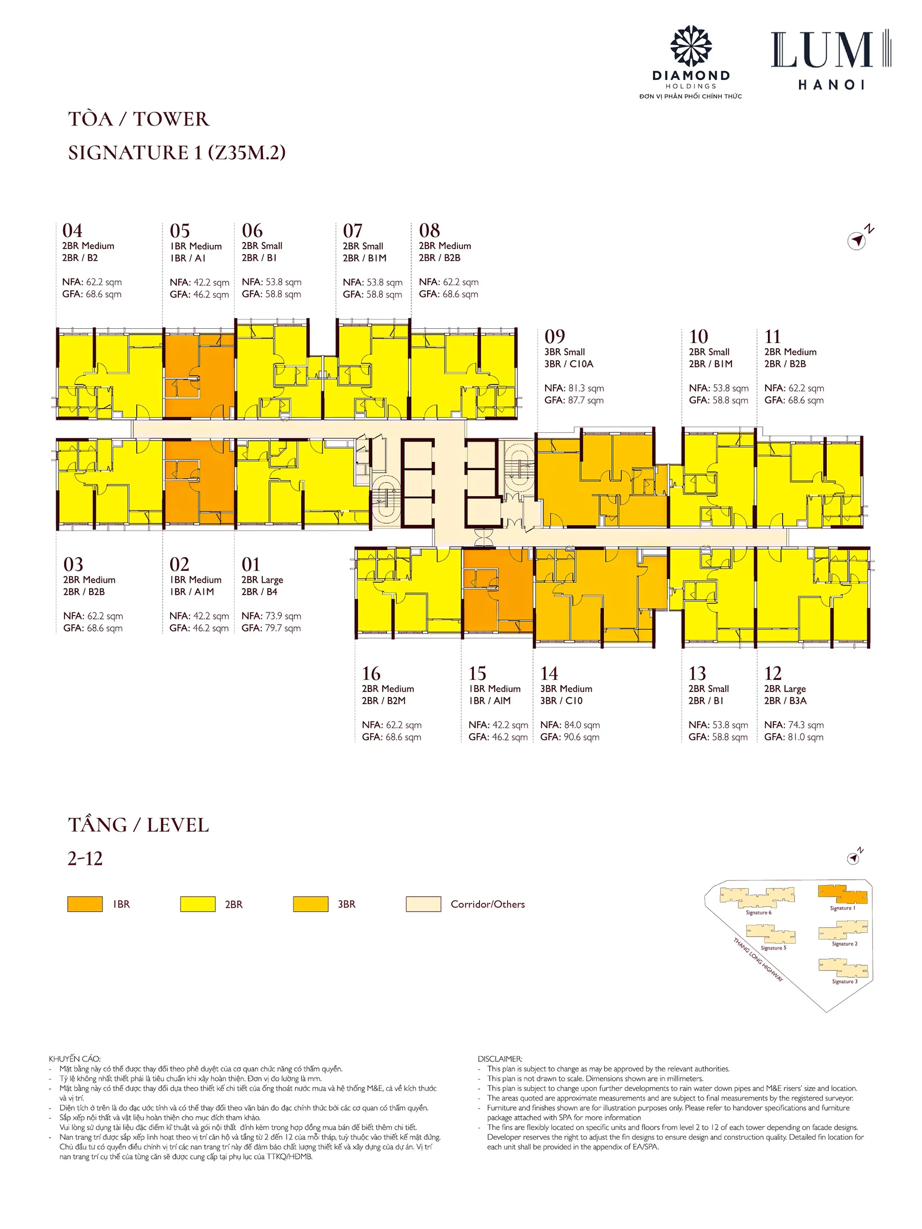 Mặt bằng S1 Lumi Hanoi — Tầng 2–12