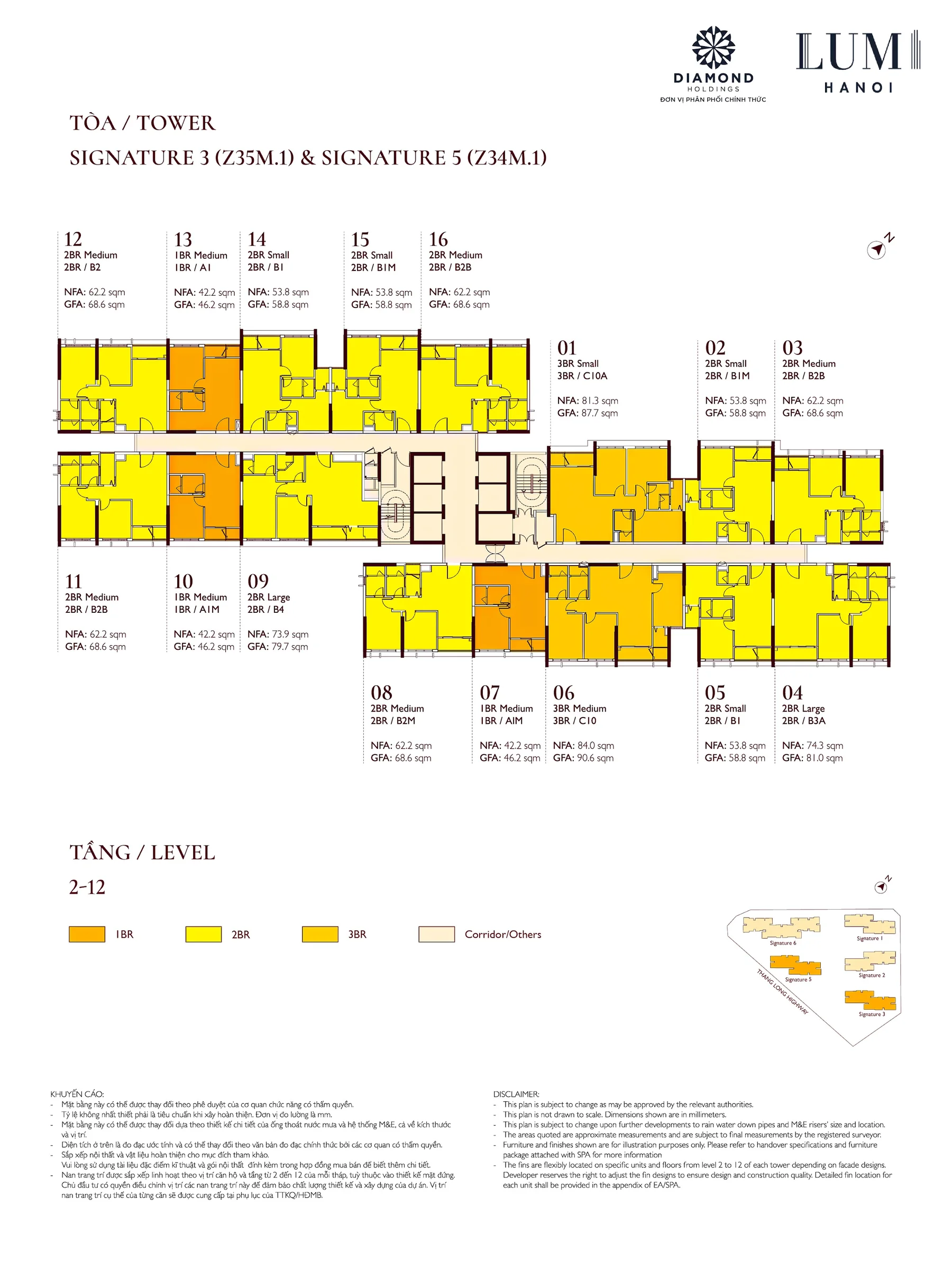 Mặt bằng S5 Lumi Hanoi — Tầng 2–12