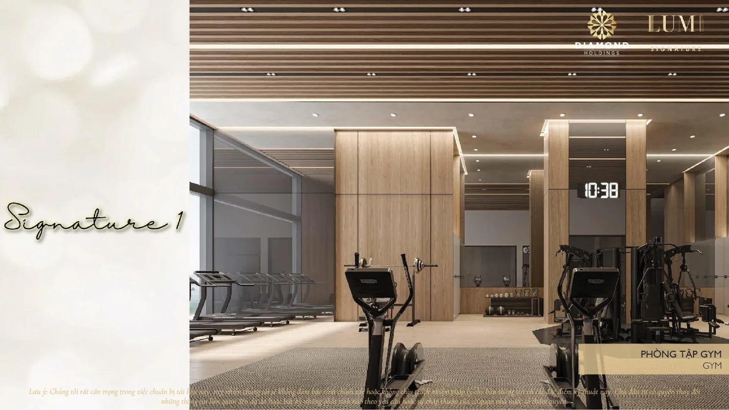 Phối cảnh phòng tập Gym Lumi Signature