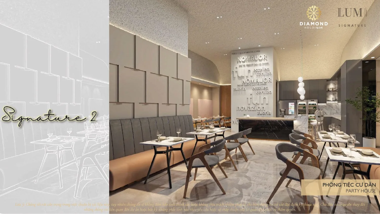 Phối cảnh phòng tiệc cư dân Lumi Signature