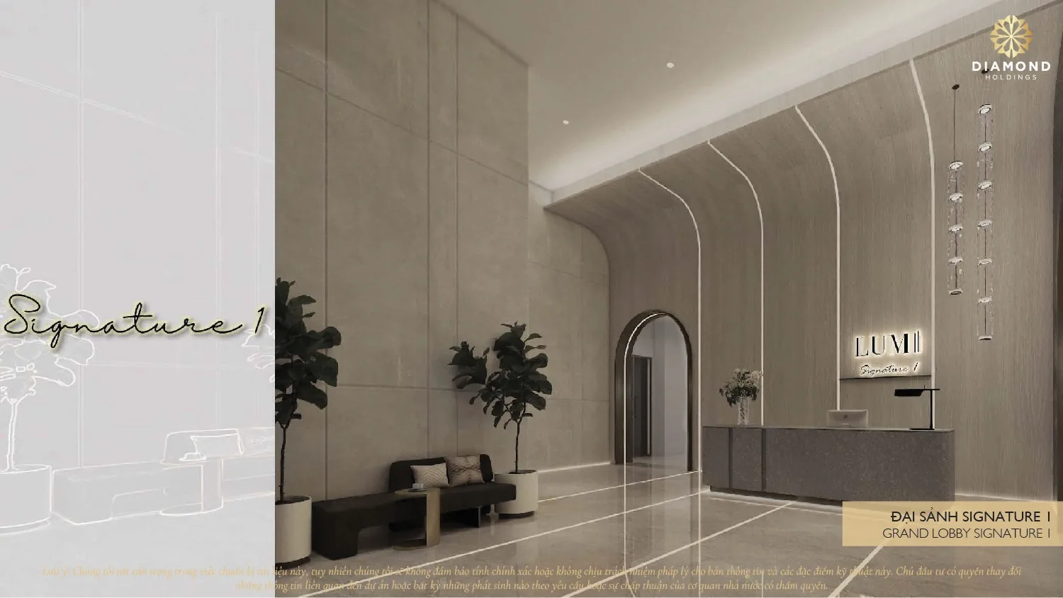 Phối cảnh đại sảnh tòa S1 Lumi Signature