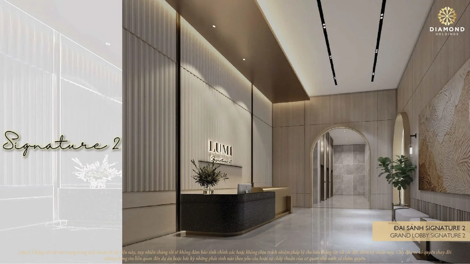 Phối cảnh đại sảnh tòa S2 Lumi Signature