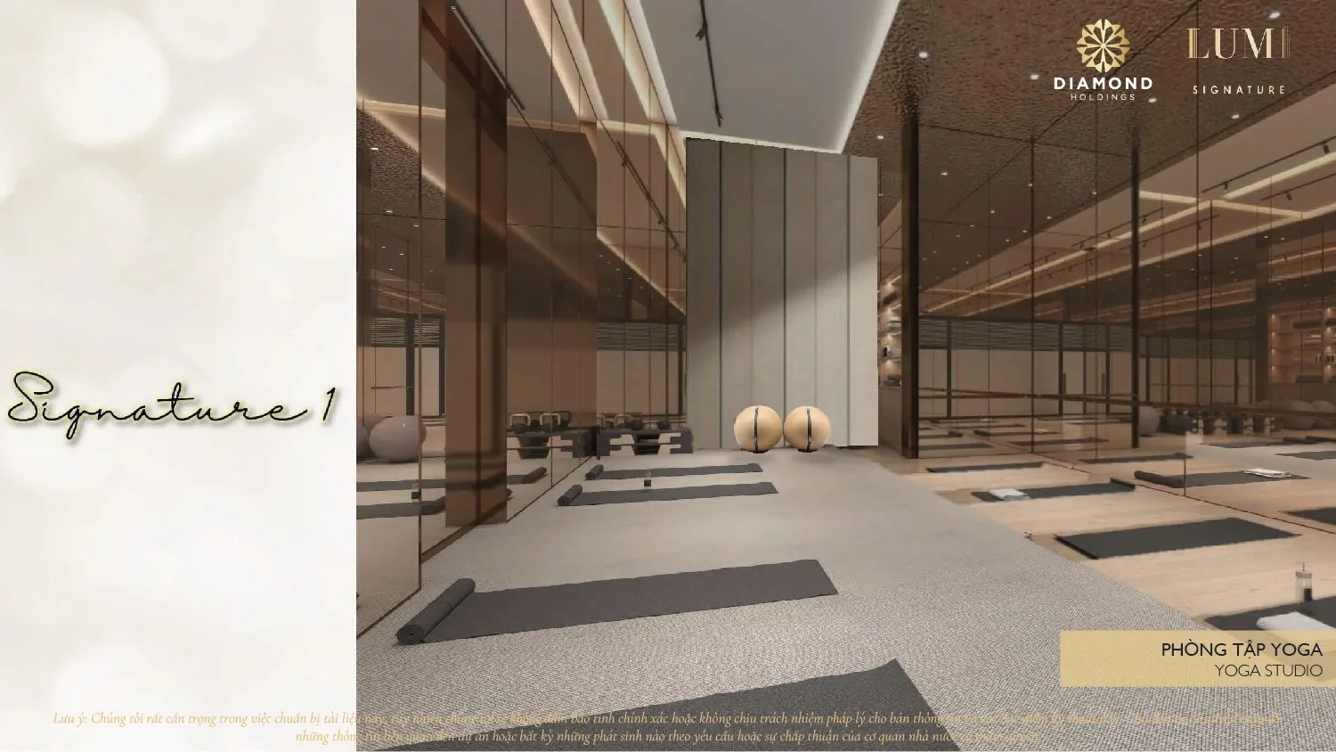 Phối cảnh phòng tập Yoga Lumi Signature